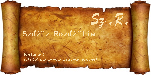 Száz Rozália névjegykártya